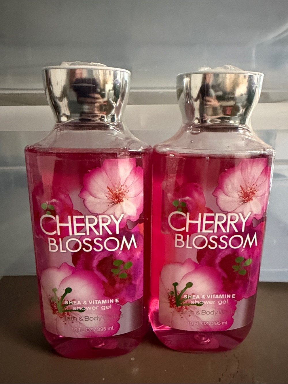 Lot of two brand new sealed Cherry blossom shower gel bath and & body works Shea